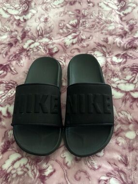 Nike Black Slide Sandals with Embossed Logo